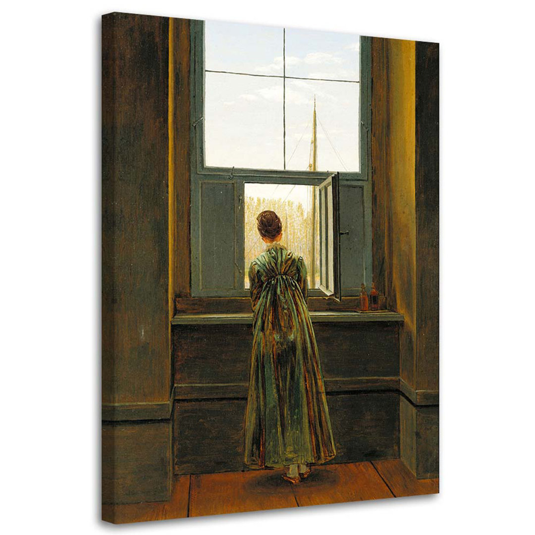 Leinwandbild Frau am Fenster - C. D. Friedrich, Reproduktion 51122