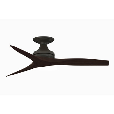 Spitfire 48 Inch Indoor/Outdoor Propeller Flush Mount Ceiling Fan with Remote Control - Dark Bronze with Dark Walnut Blades