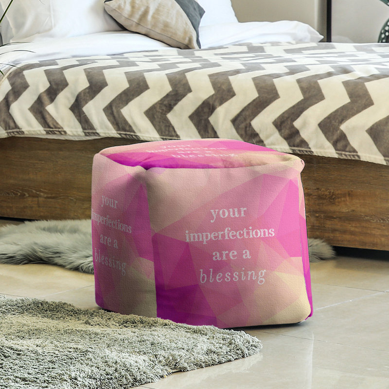 Repose-pieds, Diamant rose, H 18 po x l 18 po x P 18 po