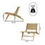 Méridienne d'appoint pour salon et chambre à coucher en teck indonésien massif de 23,6 po x 36,2 po Parker-391691906