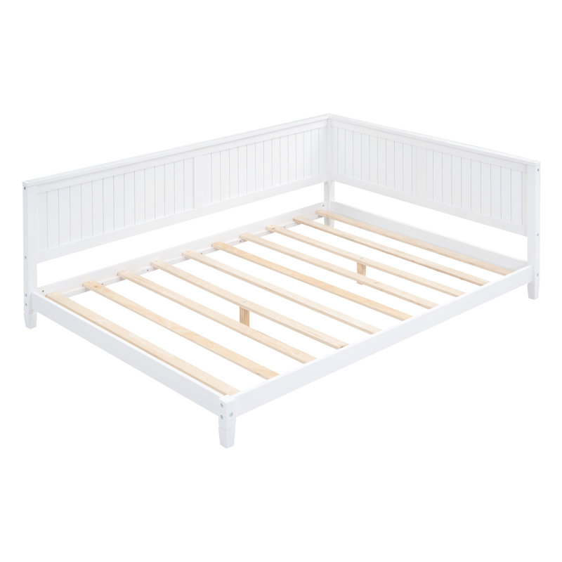 Lit de jour double en blanc - Élégant style Mid-Century moderne avec structure en bois et base solide de conception classique