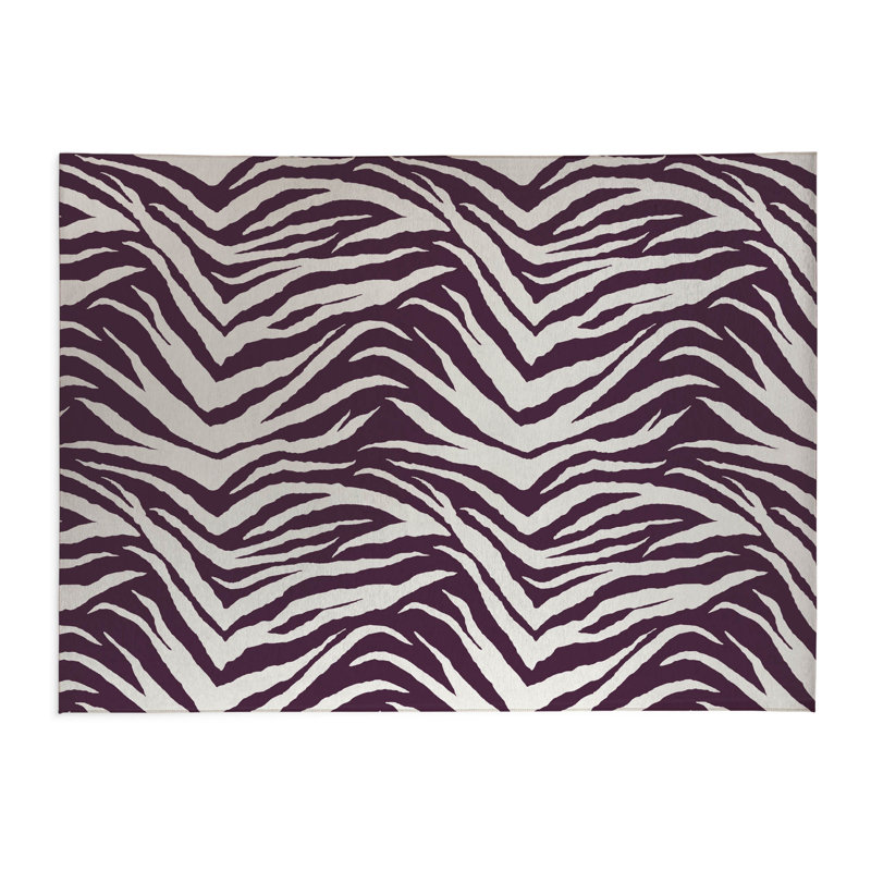 Tapis de cuisine Zebra Patch, Rectangulaire 3 pi x 5 pi, Aubergine