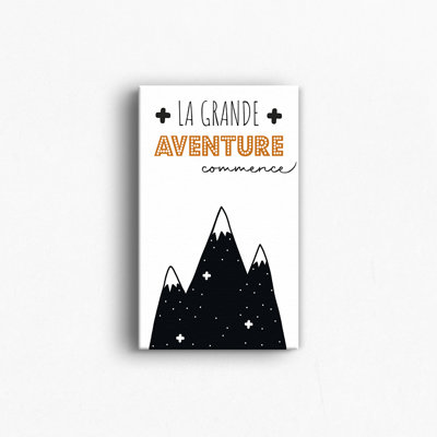 «The Great Adventure Begins», version française 12 x 18, art de toile pour bébé
