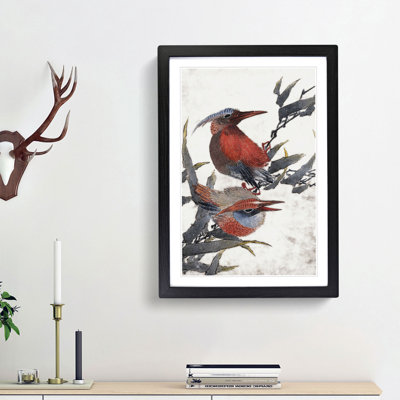Two Birds by Katsushika Hokusai - Framed Print