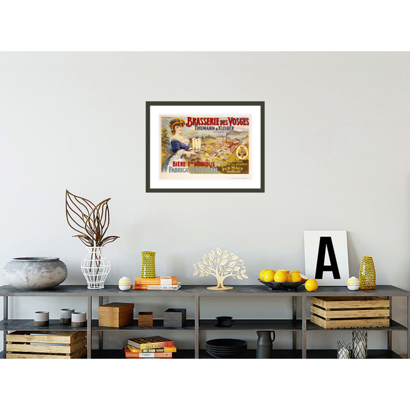 «Brasserie des Vosges» par A. Quendray, reproduction sur toile, H 22,63 po x l 29,5 po