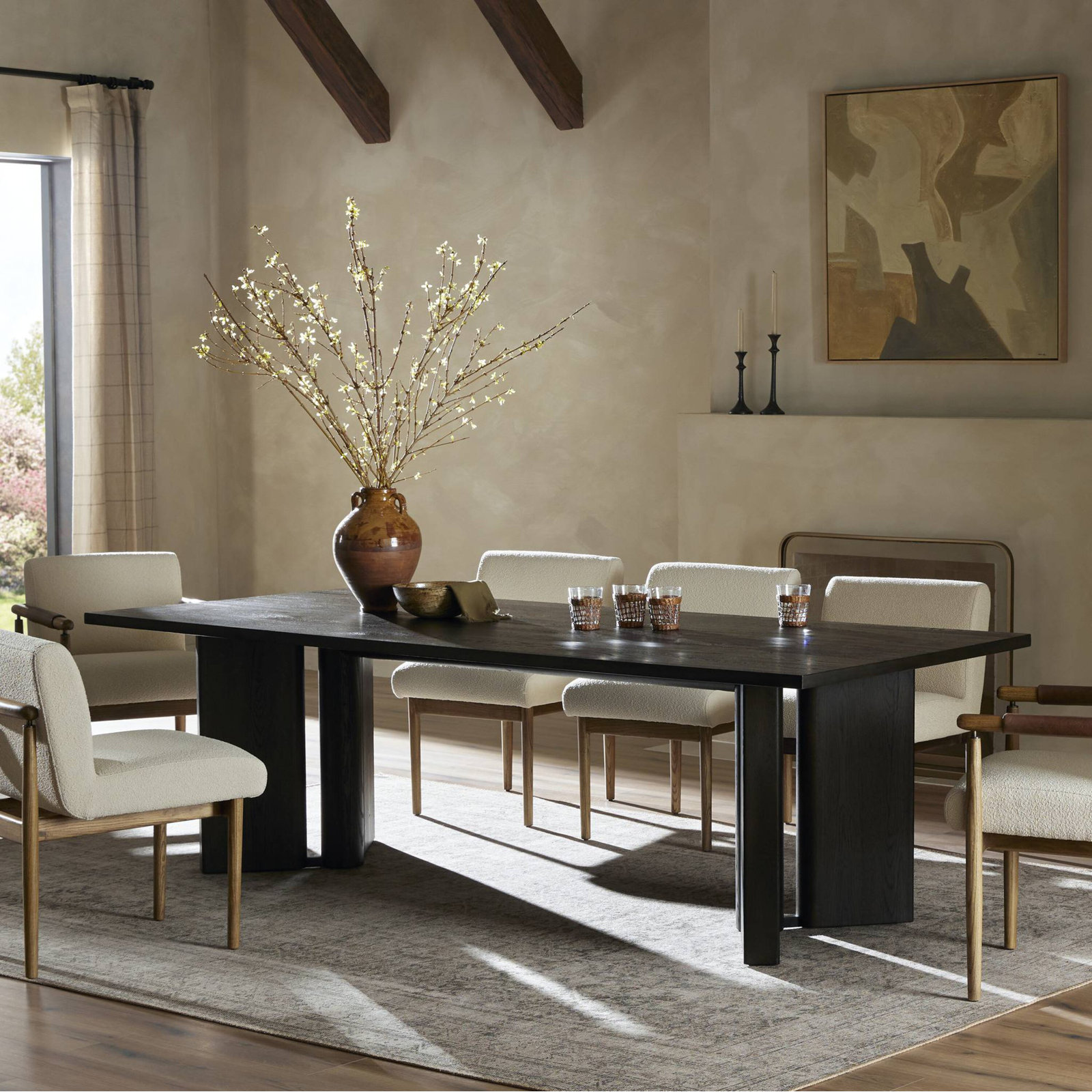 Olly Dining Table 84"-Smoked Black, Smoked Black Veneer, 30" H x 100" D x 100" W