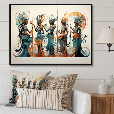 Native Art Kokopellis Melodies I Framed On Canvas Print