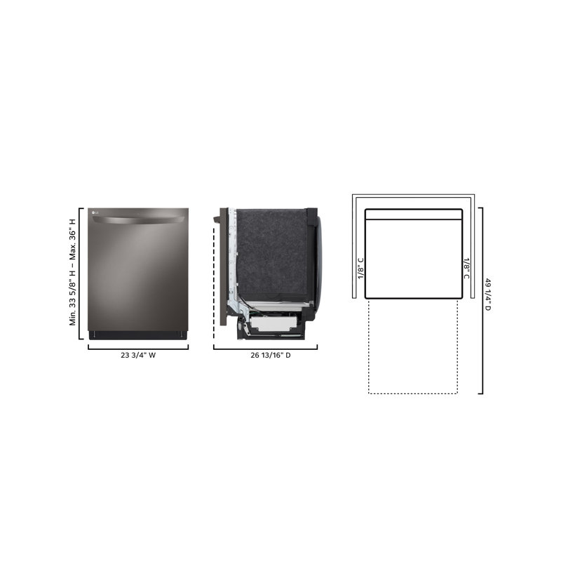 LG 24-inch QuadWash® Top Control Dishwasher, Black Stainless Steel