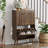 Medieval-Style Modern Shoe Cabinet, Upright Shoe Storage Unit With Vertical Grooved Finish, 23.6-Inch Walnut-Colored Shoe Cabinet, Suitable For Hallways, Passageways And Entrances.-1053623158