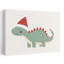 Cute Christmas Dinosaur Abstract Contemporary Animal Winter Wall Art Print 1 Piece Wrapped Canvas Wall Art-2111503254