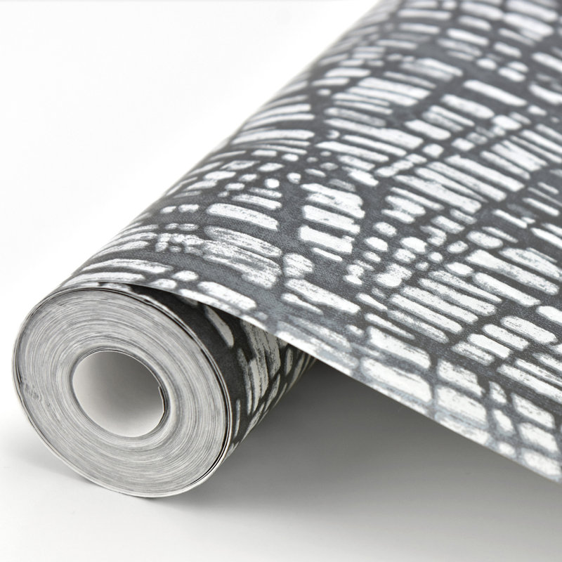 Rouleau de papier peint abstrait 33 pi x 20,5 po Moonlight, Gris