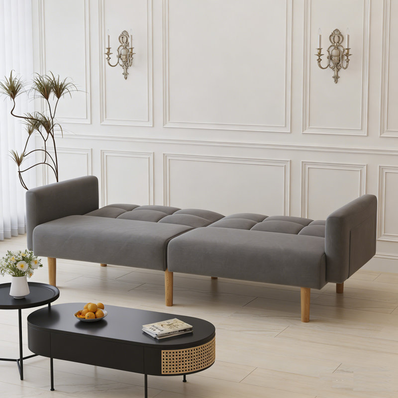 THREE SEATER SOFA BED , Grey Linen
