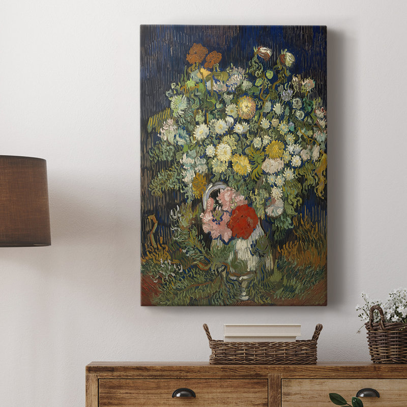 Bouquet de fleurs dans un vase - toile tendue par Vincent Van Gogh, 8 x 12