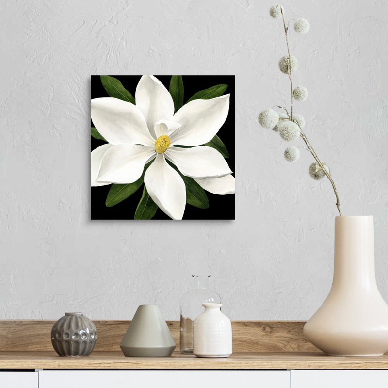 «Midnight Magnolia I», art mural sur toile, Toile tendue, H 12 po x l 12 po x P 1,25 po