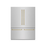 ZLINE Autograph 60 in. Black Stainless Refrigerator w/ Gray & Gold Accents