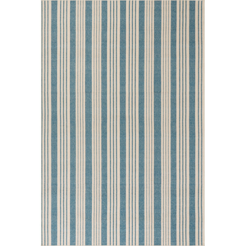 Talos Coastal Striped Machine Printed Washable Rug, Rectangle 2' x 3'