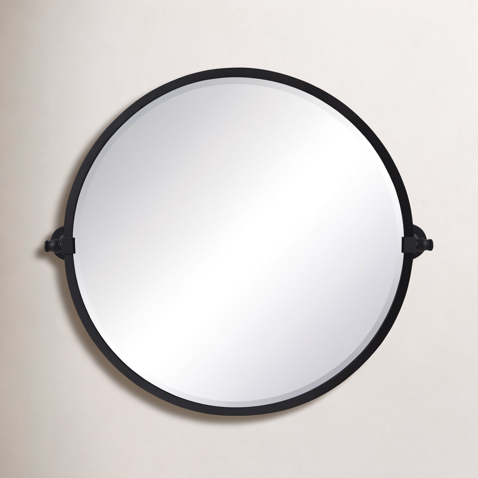 Round Beveled Bathroom Mirror