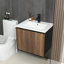 Meuble-lavabo mural moderne en noyer de 24 po avec porte-serviettes Modern Modern-1989159666