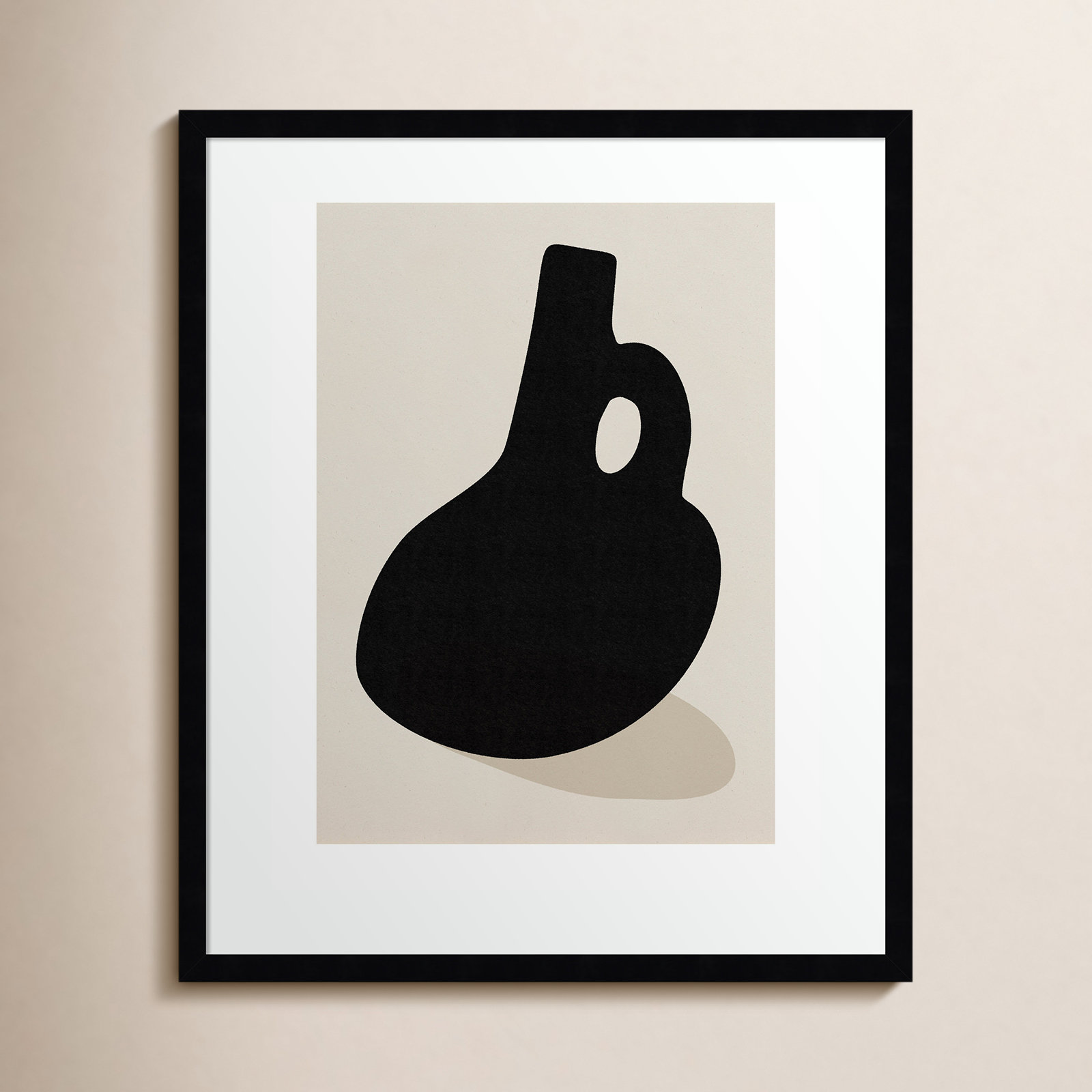 Black Vase by Simon West, Black Framed, 25" H x 21" W x 0.8" D