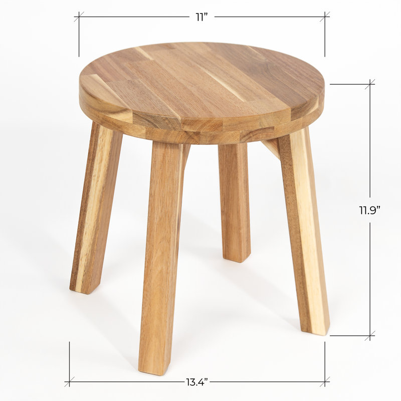 Tabouret en bois d'acacia, repose-pieds 12 po