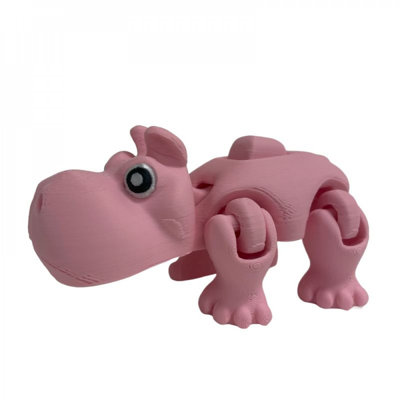 3D Printed Running Hippo Figurine