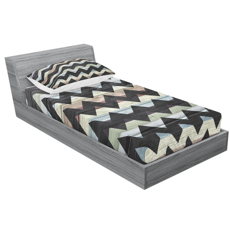 Chevron Microfiber Chevron Sheet Set, Twin Sheet Set + Fitted Sheet + 1 Pillowcase
