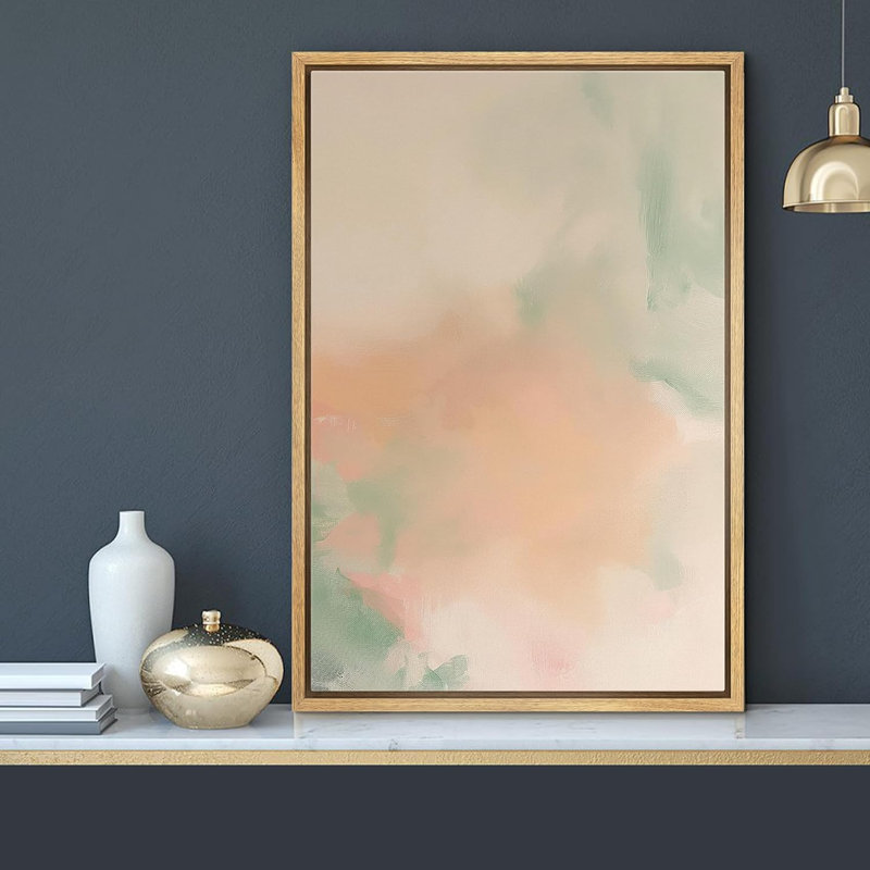 «Neon Yellow Pink Green Watercolors», reproduction sur toile, Naturel, H 24 po x l 16 po x P 1,5 po