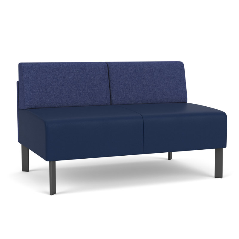 Causeuse sans accoudoirs Luxe Lounge, Acier gris anthracite, Archétype amiral / encre de Modène