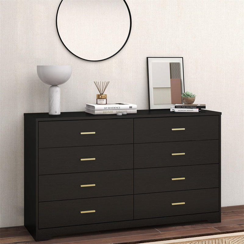 8 - Drawer Chest of Drawers, Black