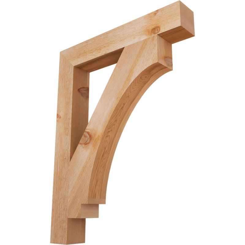 Imperial H W D Wood Bracket / Corbel, Western Red Cedar (Rough Sawn), 34" H x 4" W x 26" D