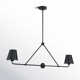 Kinston 2 Light Metal Dimmable Linear Chandelier