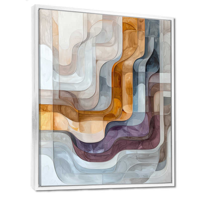 «Nyimah Abstract Prismatic Maze Of Highlands Stone II» - formes transitionnelles, art mural, H 20 po x l 12 po, Blanc