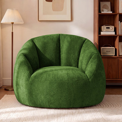 47" Oversized Compression Plush Microfiber Soft Shell Bean Bag Chair