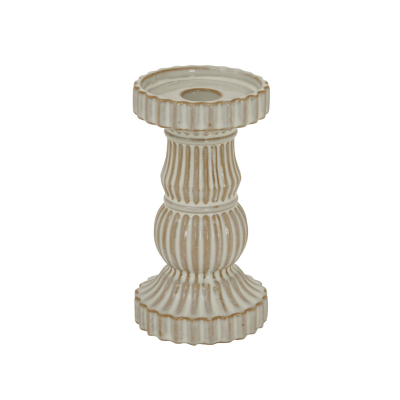 Anhat Ceramic Candle Accessories, 16 cm H x 9 cm W x 9 cm D, White