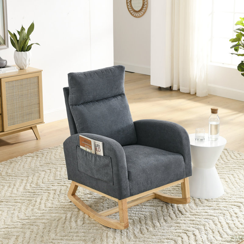 Chaise berçante Abdirizaq, Dark Grey Fabric