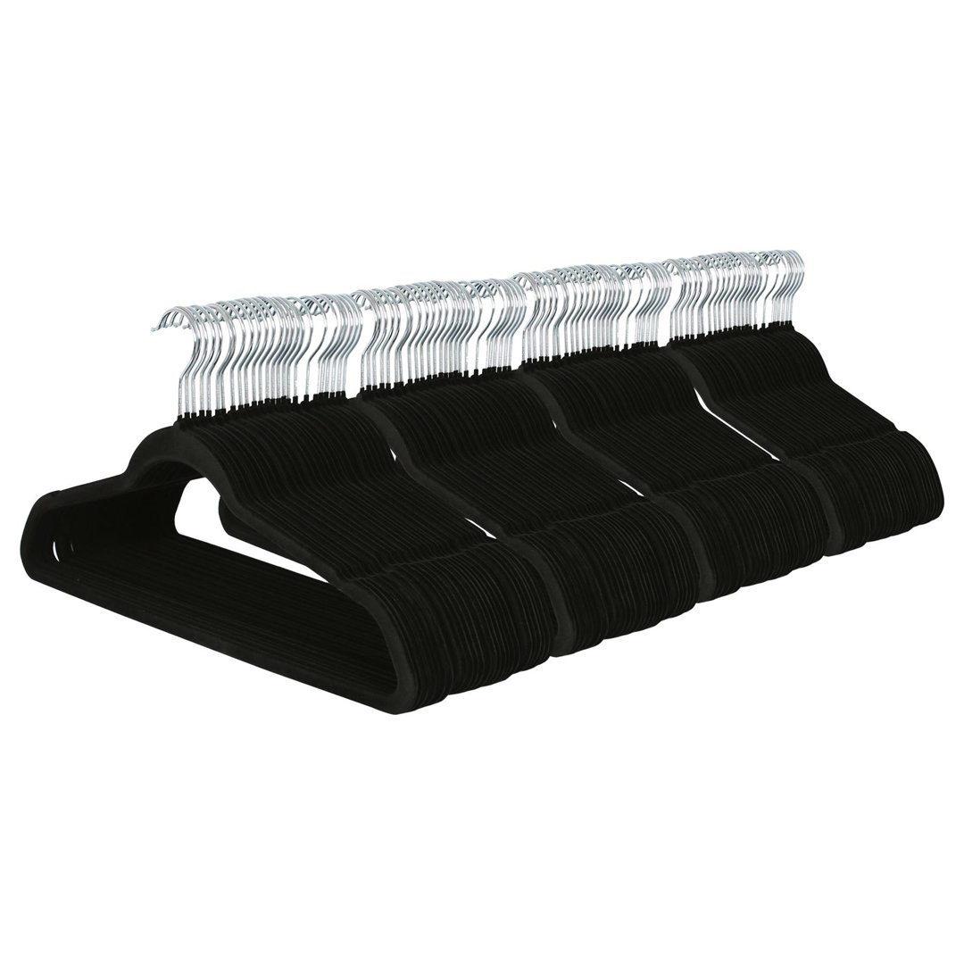 Harbour Housewares - Velvet Hangers - Non-Slip Coat Hangers with Trouser Bar