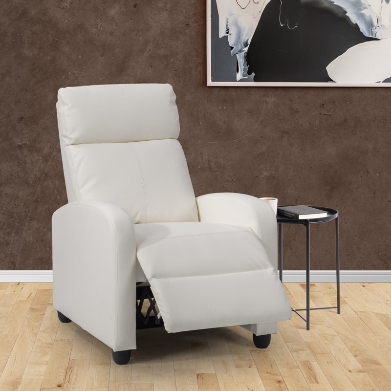 Fauteuil inclinable Latitude Run® Oren, Simili cuir blanc