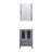Volez 24 in W x 18.25 in D Single Bath Vanity, White Ceramic Top and 22 in Mirror-37292977