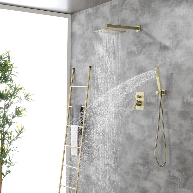 All-In-One Kit with Rough in-Valve, Brushed Gold