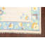 Tapis beige / bleu noué à la main de conception unique 5 pi x 7 pi 9 po New Age