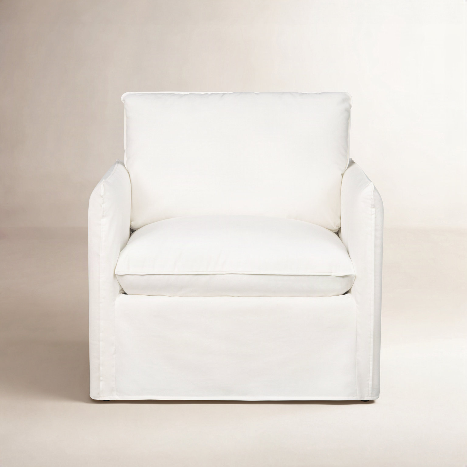 Bellatrix Upholstered Armchair, Classic Bleach White Twill