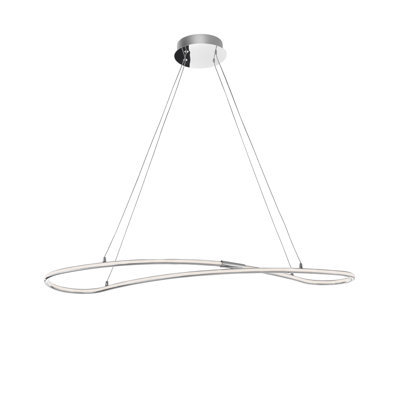 1 - Light Chrome LED Wagon Wheel Pendant