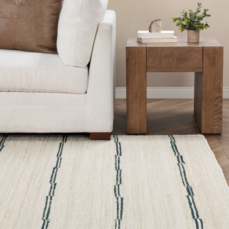 Sunderland Striped Area Rug in Ivory, Rectangle 2' x 3'