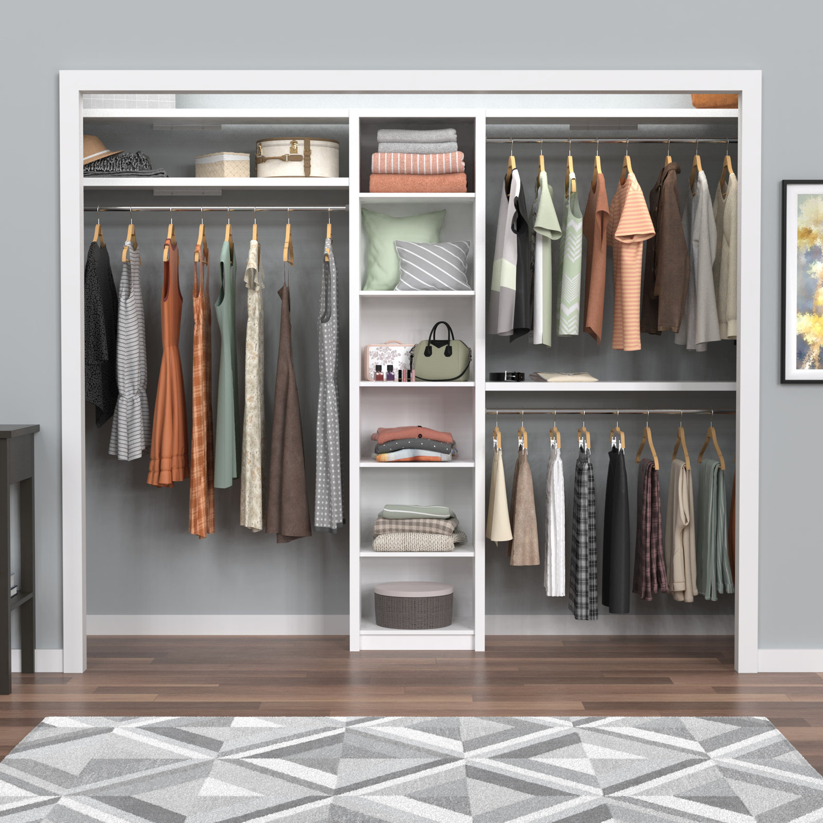 SpaceCreations Closet System Starter Kit, Bright White Melamine