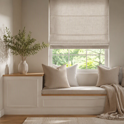 1 Piece Room Darkening Cordless Roman Shade,Neutral