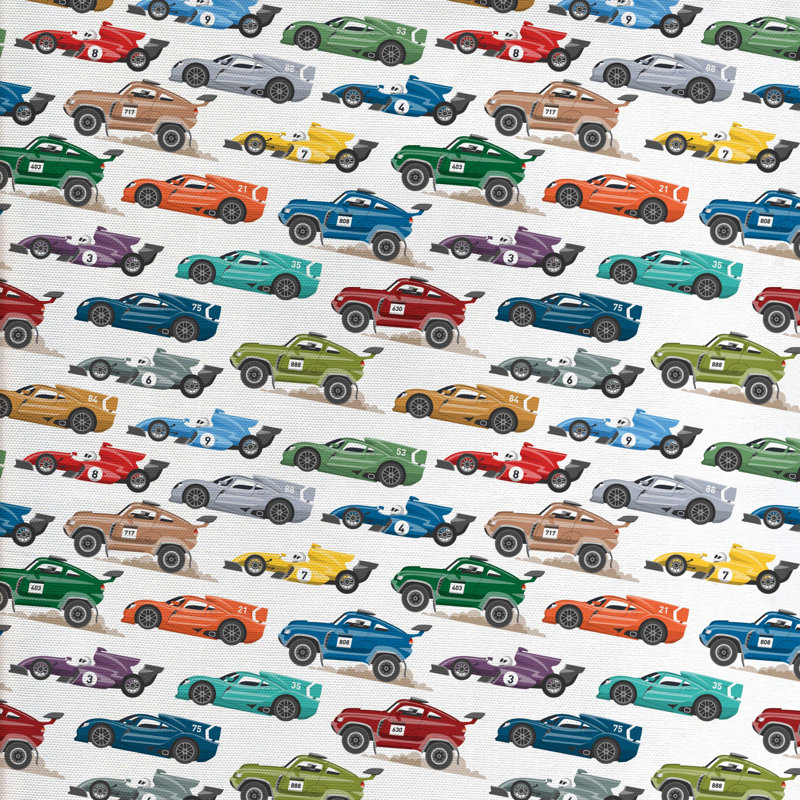 Tissu de voiture de course, H 36 po x l 58 po x P 1 po