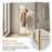 Freestanding Coat Rack With A Gold-tone Metal Frame And Marble Base, Suitable For Hats, Scarves, Jackets, And More