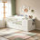 Lit de bébé convertible en lit de jour avec tiroirs, lit de bébé 2 en 1 avec garde-corps en bois massif