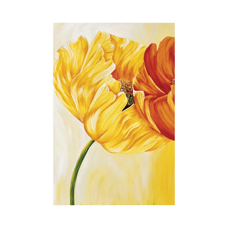 Dancing Tulips I by Beatrix Frederiks - Wrapped Canvas Painting, 20.32 cm H x 30.48 cm W