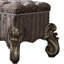 Tabouret de coiffeuse mauve et platine antique avec garniture cloutée